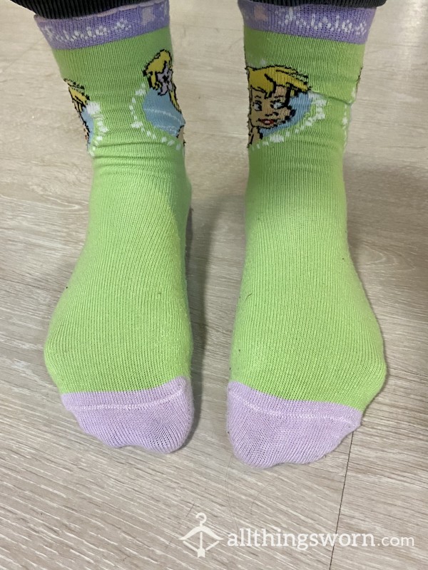 (ON SALE) Magical Tinkerbell Pixie - Small, Green & Well Worn Socks