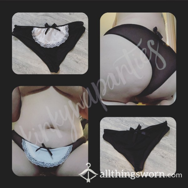 “Maid”-style Panties With Mesh Back - 2-day Wear & U.S. Shipping