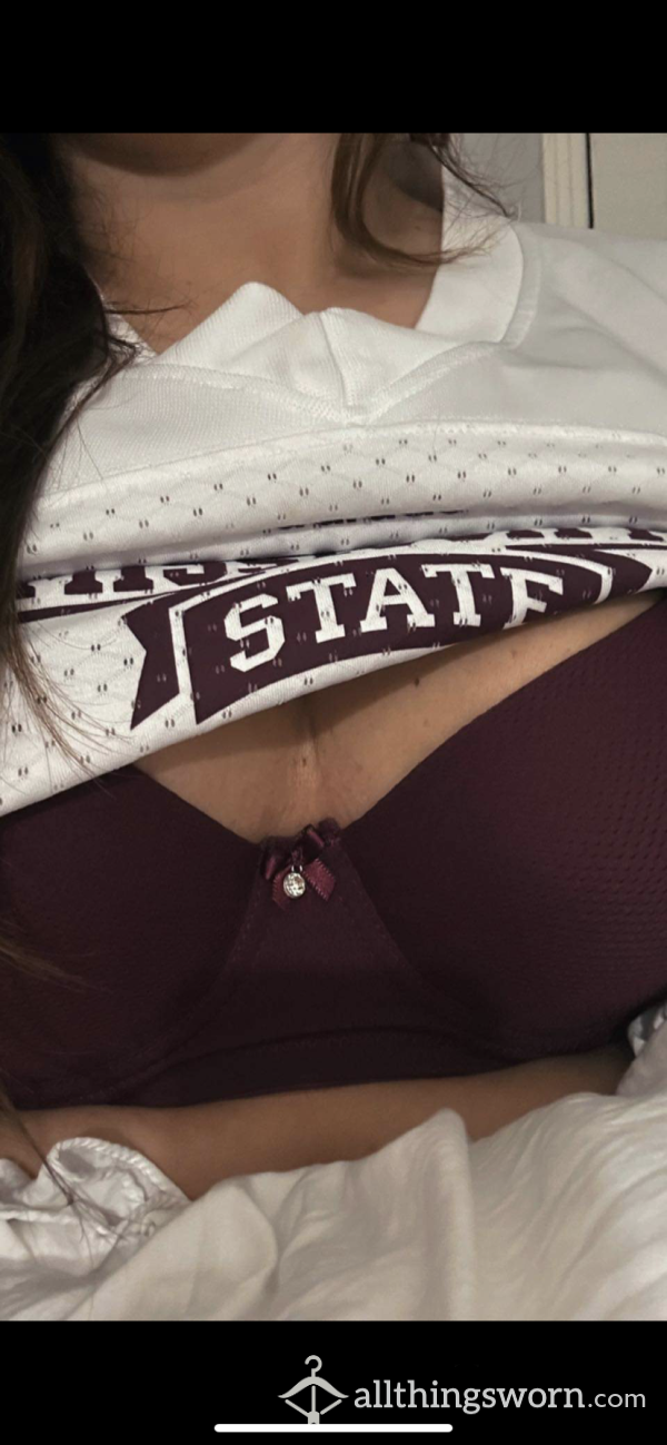 Maroon Bra And Jersey… HAIL STATE!🐶🔔