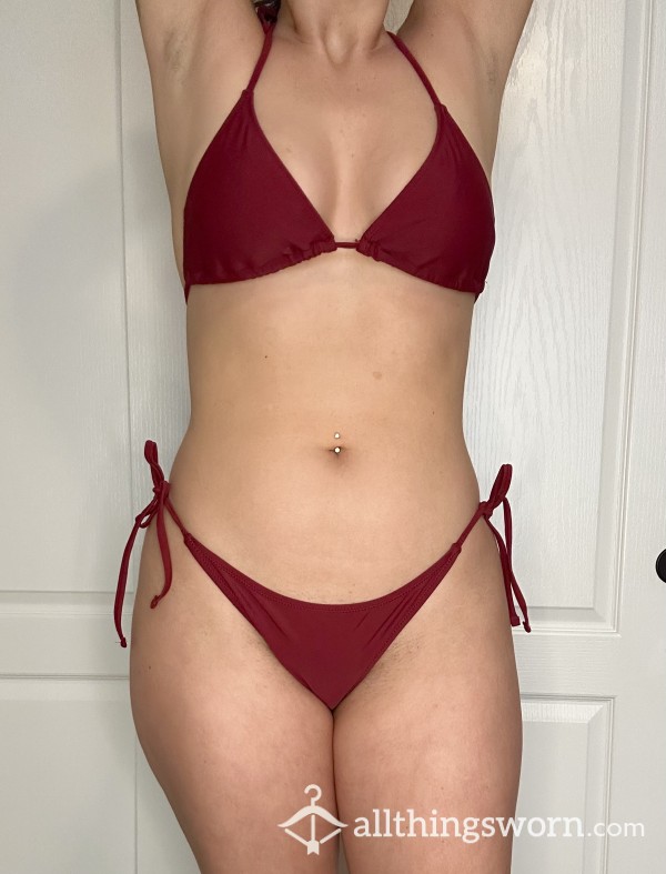 Maroon Cheeky Bikini Swimsuit 👙 Size Medium