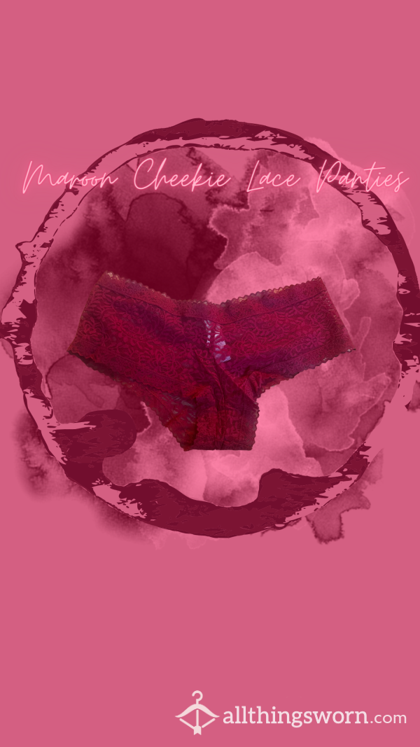 Maroon Cheeky Lace Panties