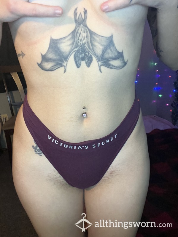 Maroon Cotton Thong From Victoria’s Secret