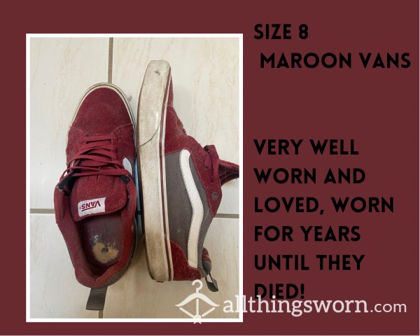 Maroon Size 8 Trashed Vans