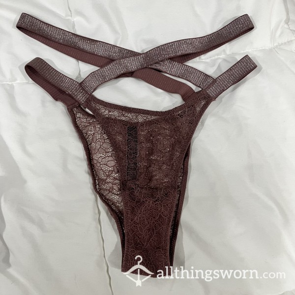 ☁️Maroon Strappy Panties-Cotton Gusset
