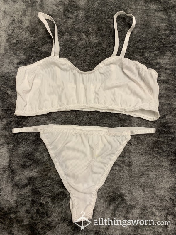 Matching Bralette And Thong (White)