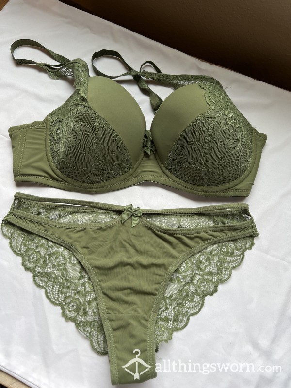 Matching Green Bra & Panty Set
