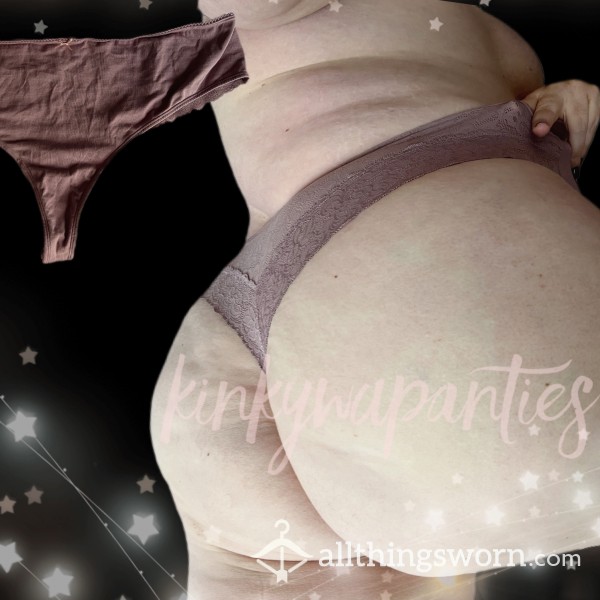 Mauve Lace-back Thong - 48-hour Wear & Shipping Included!