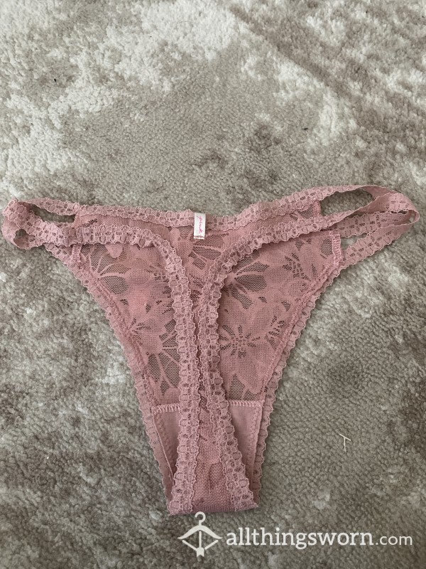 Made To Order Mauve Pink VS Lace Thong