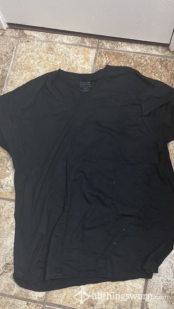Men XL Cotton Black T-Shirt