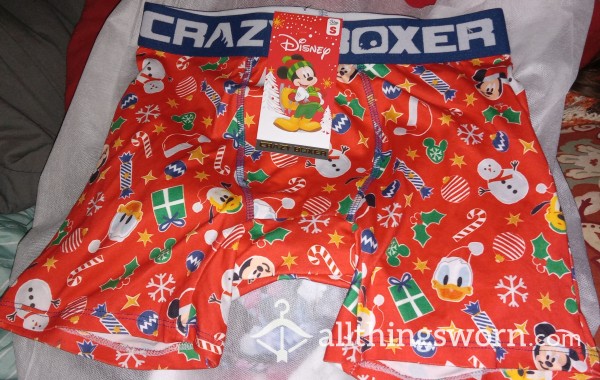 Men's Disney Christmas Crazy Boxers, Size Small