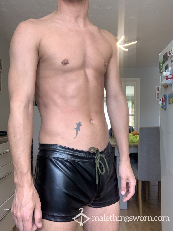 Men’s Leather Shorts Wet Look