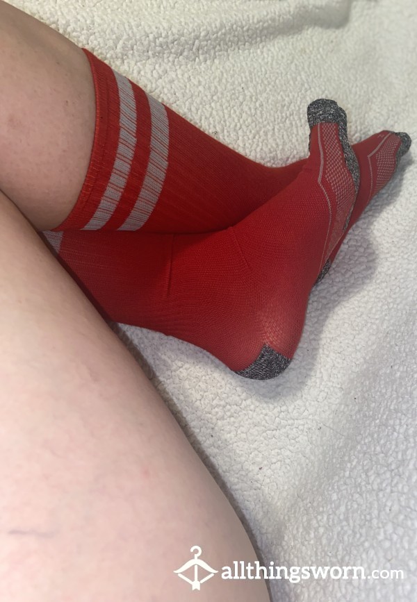 Mens Red Crew Socks. 3 Day Wear & Free US Shipping 🧦 🖤