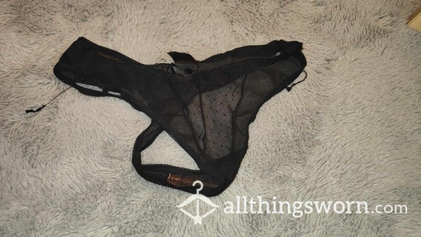 Mesh Detailed Thong (stained)