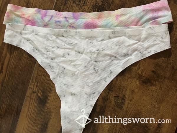 Mesh No Show Thongs - Marbled - Includes US Shipping & 24 Hour Wear  - Black & White And Pastel Available To Be  Customized