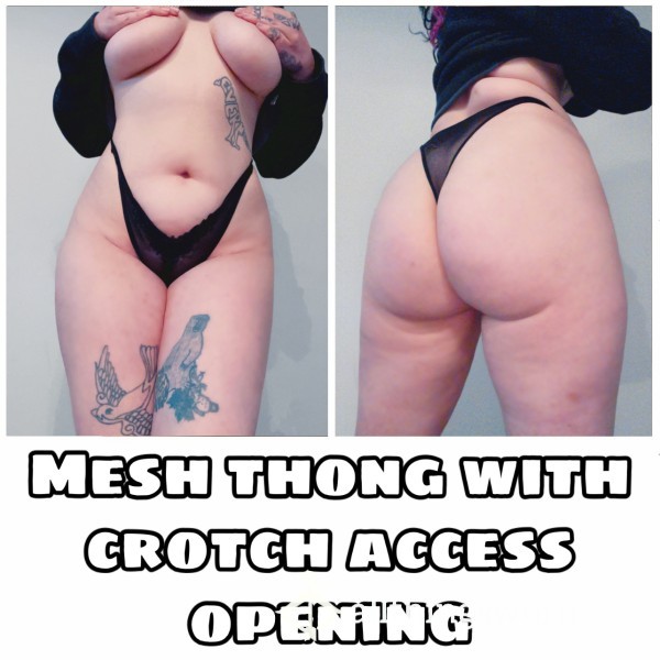 Mesh Thong With Crotch Access