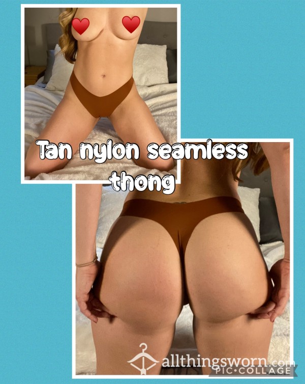 MILF Tan Nylon Seamless Thong
