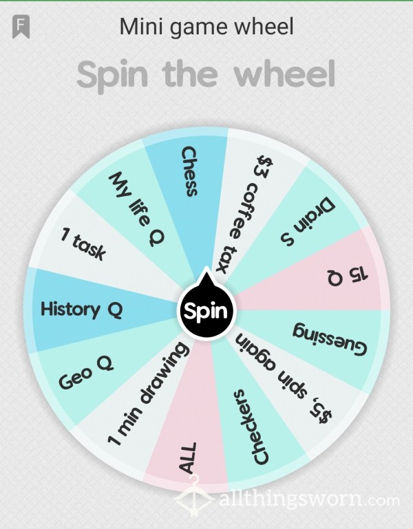 Mini Game Wheel 🎲🃏