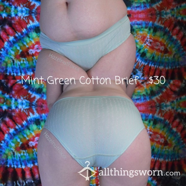 Mint Green Cotton Brief  "Always Faithful Trusty Old Panties"  -  Owned For A Decade