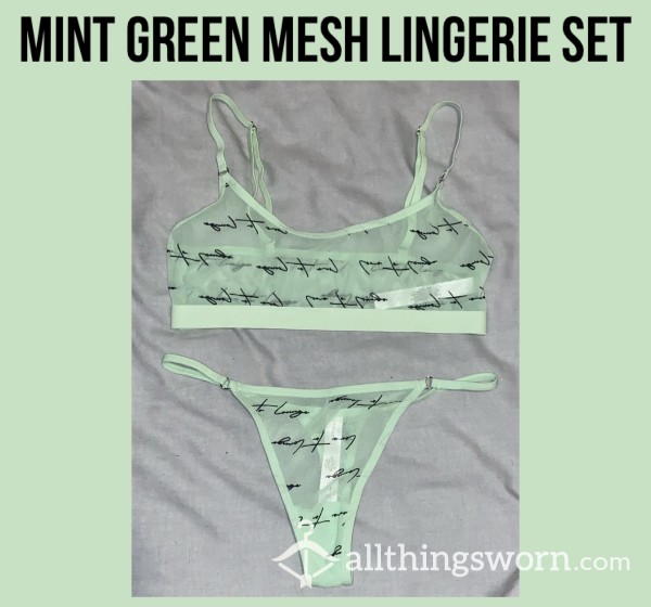Mint Green Mesh Lingerie Set🌱