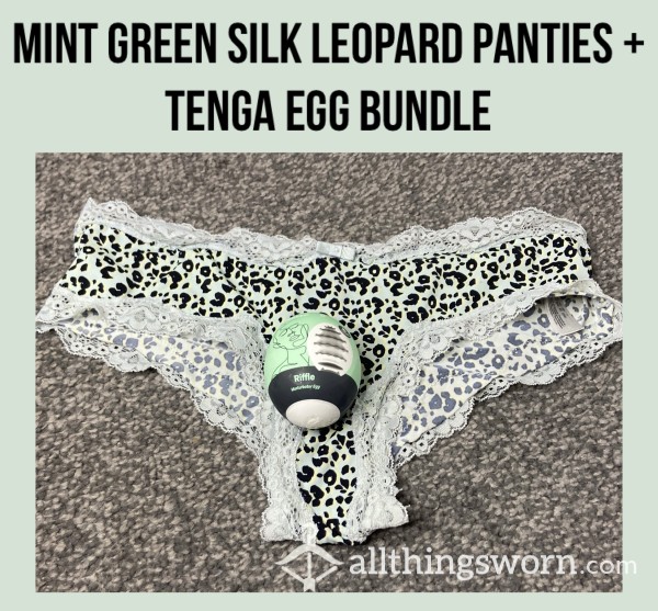 Mint Green Silk Panties + Tenga Egg Bundle🌿