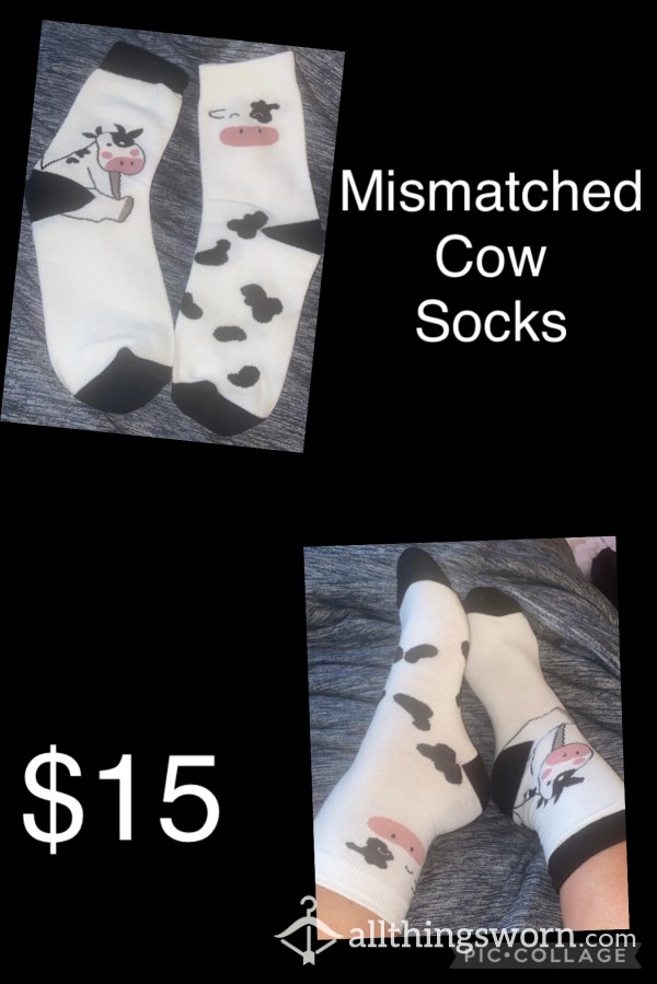 Mismatched Cow Socks