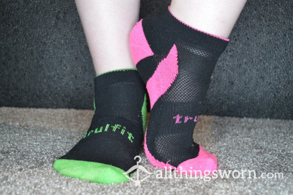 Mismatched Pink And Green Socks