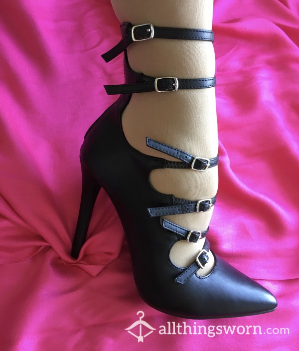 Mistress Loves Strappy Spike HIgh Heels Buckle My Shoes!