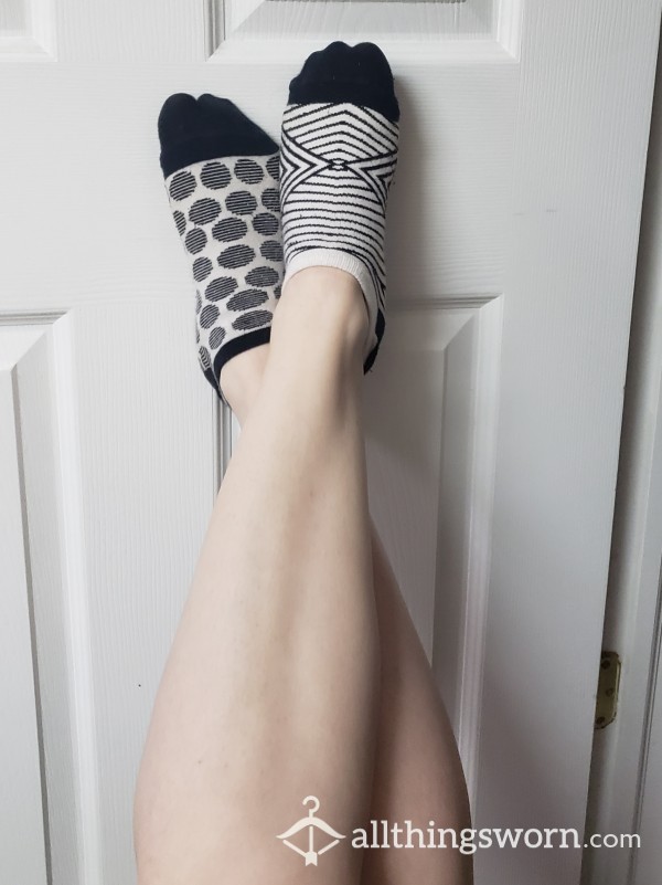 Mix-Matched Black And White Socks