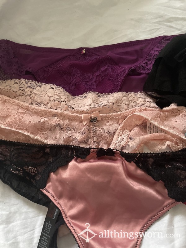 Mix Of Ann Summers, Boux Avenue & VS/PINK Thongs/Panties Min Of 24 Hour Wear Guaranteed