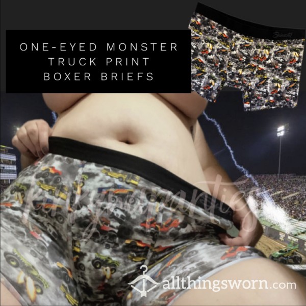 Monster Truck Print Boxer Briefs - ONLY Worn By ME! - Includes 48-hour Wear & U.S. Shipping