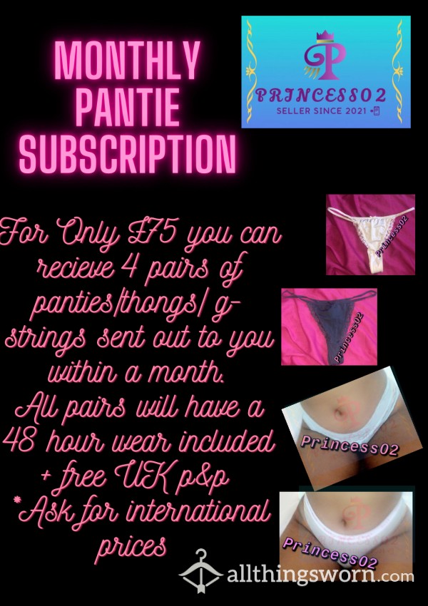 ‼️PRICE CHANGE‼️ Monthly Panties Subscription 💕