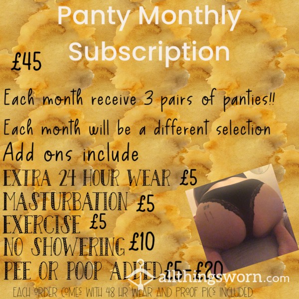 Monthly Subscription - Panties