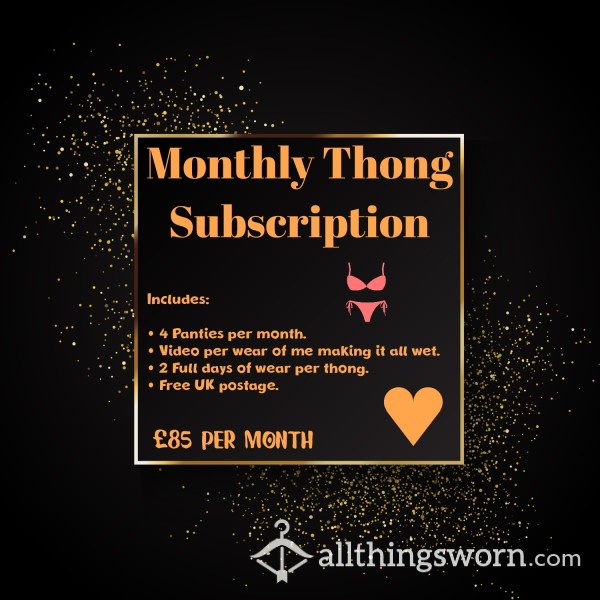 Monthly Thong Subscription ❤️ (2 Spaces Left)