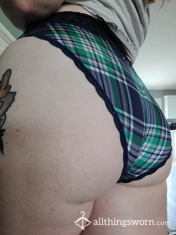 Mother Nature Stained Satin Plaid Panties