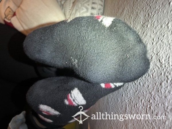 Wiggeling In Black Christmas Socks