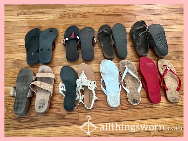 MOVING SALE! All My Dirty Worn Sandals DIscounted!