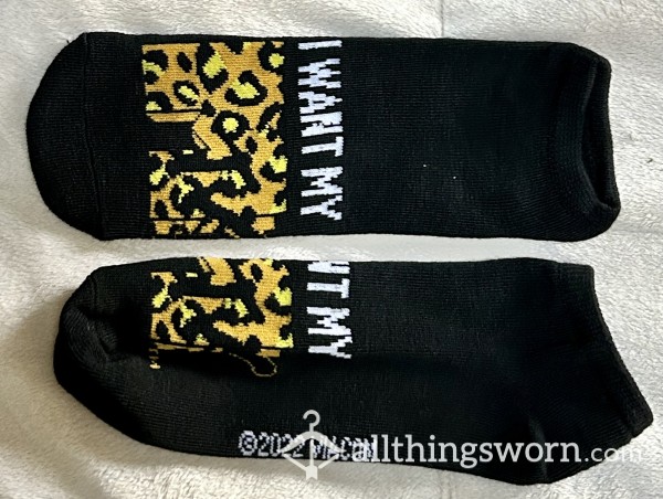 🧦 MTV Logo Socks 🧦 🖤 Black W/Cheetah Pattern 🖤
