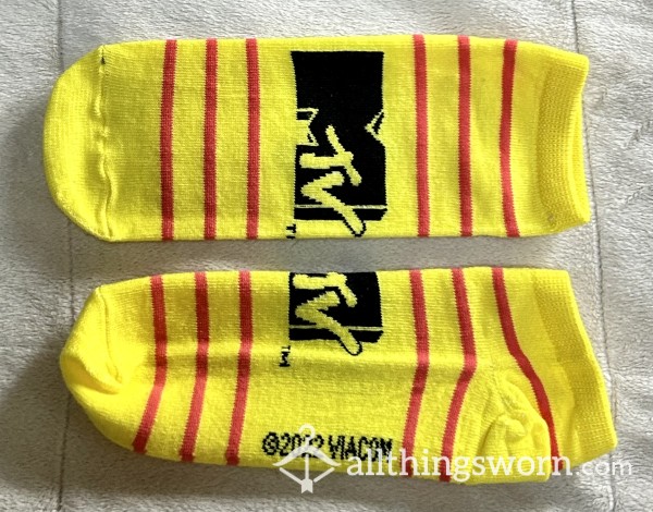 🧦 MTV Logo Socks - Yellow, Black & Red❤️🖤💛