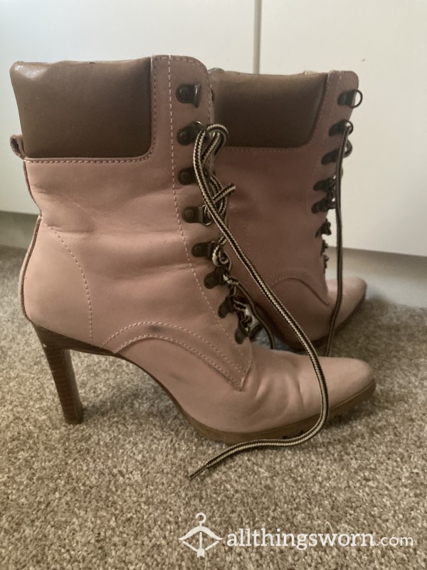 Much Loved Pink Heeled Boots