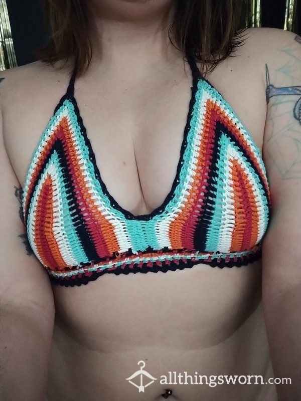 Multicolor Crochet Festie Top