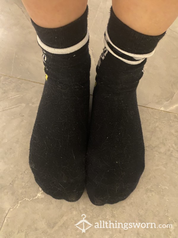 Multiple Day Black Cotton Socks