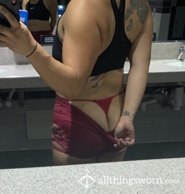 Muscle Mommy’s Sweaty, Sexy Red Thong