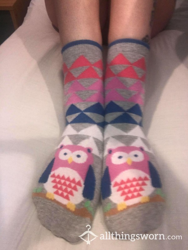 My Cute, Smelly, Owl Socks, Can Be Worn For As Long As You Like. Price Includes UK Inland Postage