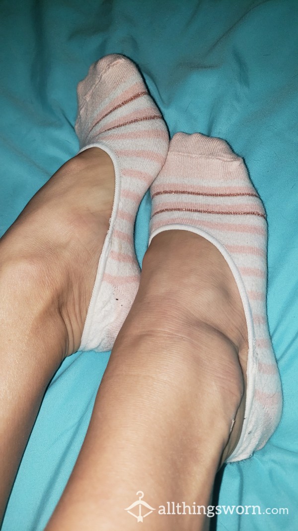My Cute Striped No Show Socks With 4 Days Wear Included