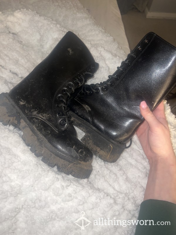 Size 3 Rave Boots, Well Worn