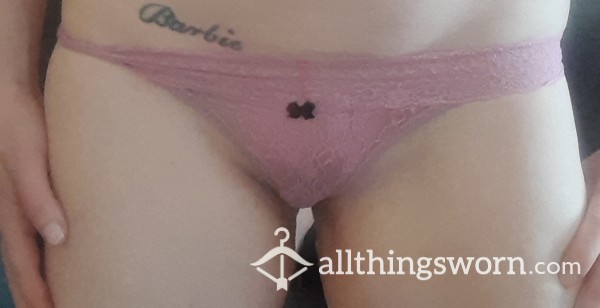 My Favorite Cute Pink Lace Thong!