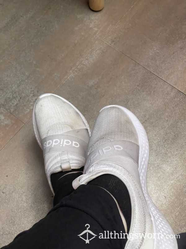 My Favorite Dingy White Adidas Sneakers