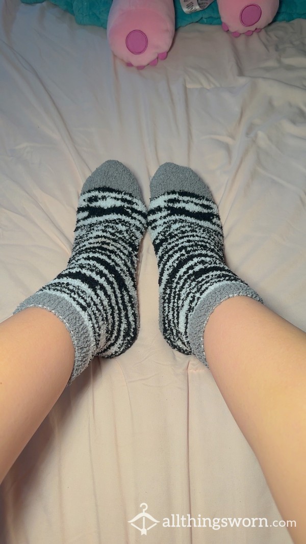 My Fuzzy Zebra Socks