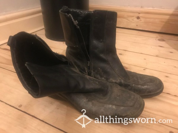My Old, Well Worn, Riding, Yard Boots, Wide Size 8uk, Inc. Postage