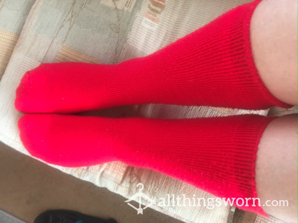 My Red Soft Wellie Socks